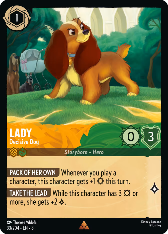 Lady - Decisive Dog Lorcana card (33/204, Reign of Jafar)