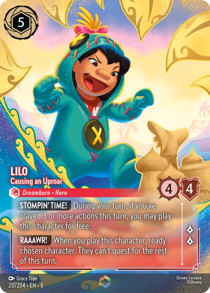 Lilo - Causing an Uproar Lorcana card (217/204, Reign of Jafar)