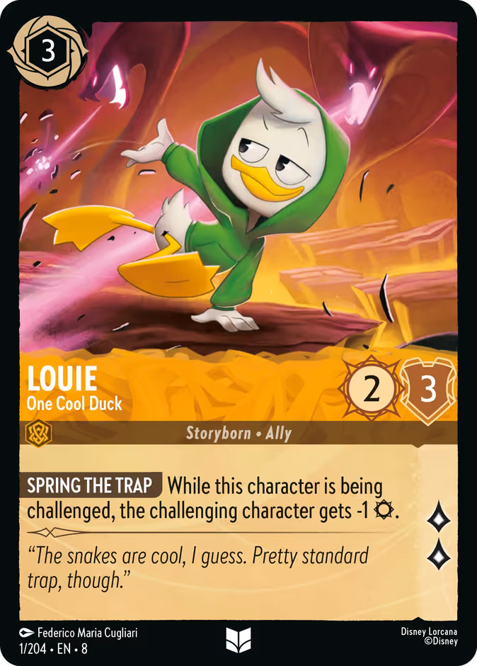 Louie - One Cool Duck Lorcana card (1/204, Reign of Jafar)