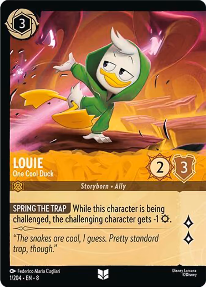 Louie - One Cool Duck Lorcana card (1f/204, Reign of Jafar)