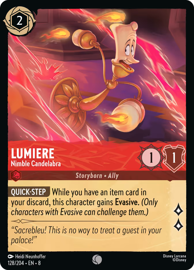 Lumiere - Nimble Candelabra Lorcana card (128/204, Reign of Jafar)