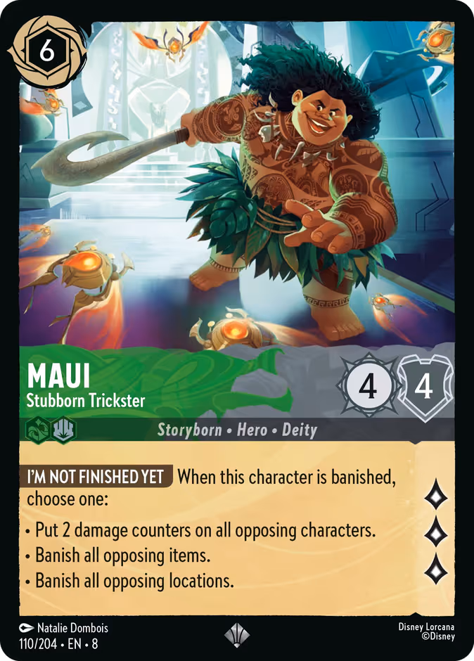 Maui - Stubborn Trickster Lorcana card (110/204, Reign of Jafar)