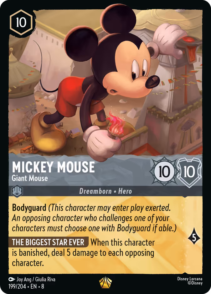 Mickey Mouse - Giant Mouse Lorcana card (199/204, Reign of Jafar)