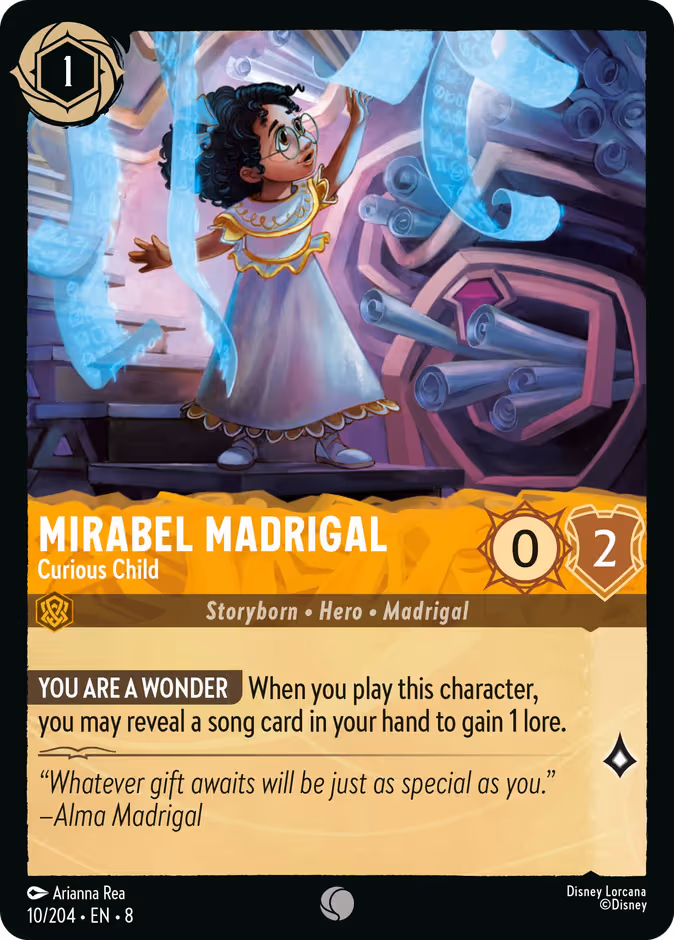 Mirabel Madrigal - Curious Child Lorcana card (10/204, Reign of Jafar)