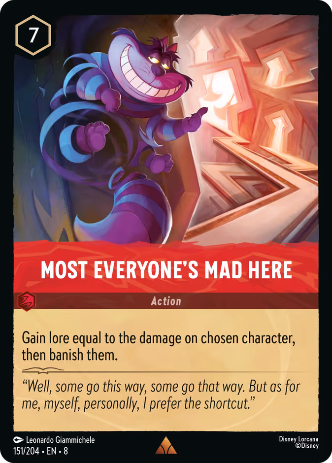 Most Everyone's Mad Here Lorcana card (151/204, Reign of Jafar)