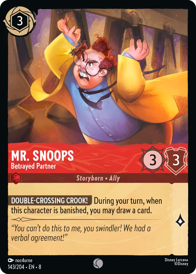 Mr. Snoops - Betrayed Partner Lorcana card (143/204, Reign of Jafar)