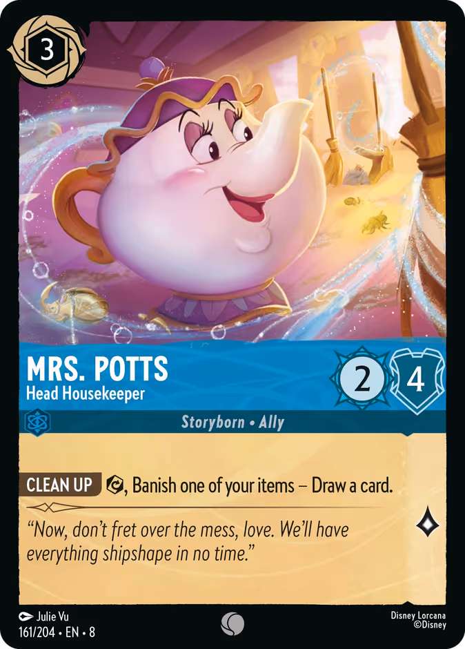 Mrs. Potts - Head Housekeeper Lorcana card (161/204, Reign of Jafar)
