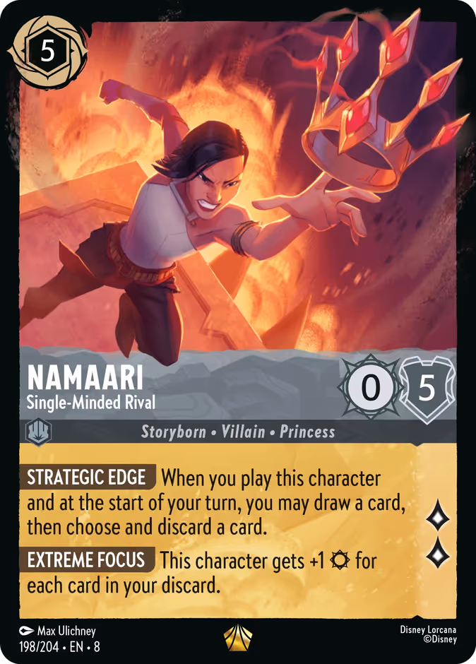Namaari - Single-Minded Rival Lorcana card (198/204, Reign of Jafar)