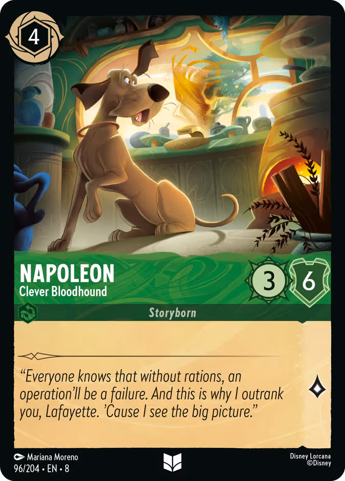 Napoleon - Clever Bloodhound Lorcana card (96/204, Reign of Jafar)