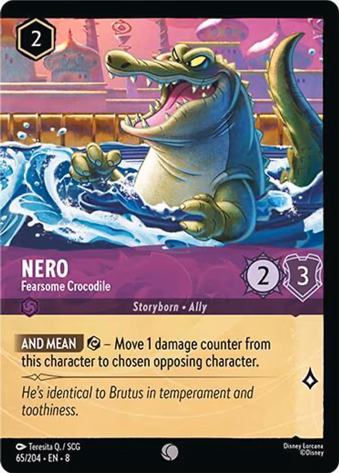 Nero - Fearsome Crocodile Lorcana card (65f/204, Reign of Jafar)