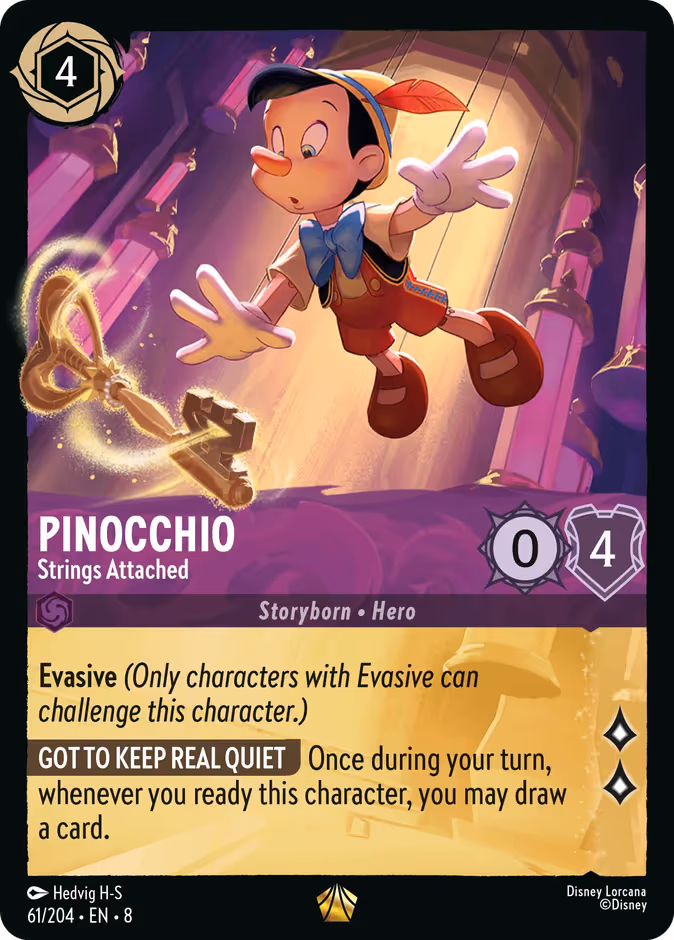 Pinocchio - Strings Attached Lorcana card (61/204, Reign of Jafar)