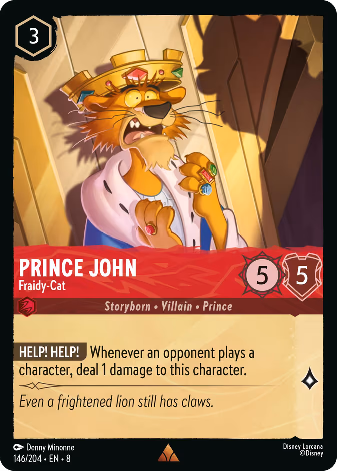 Prince John - Fraidy-Cat Lorcana card (146/204, Reign of Jafar)