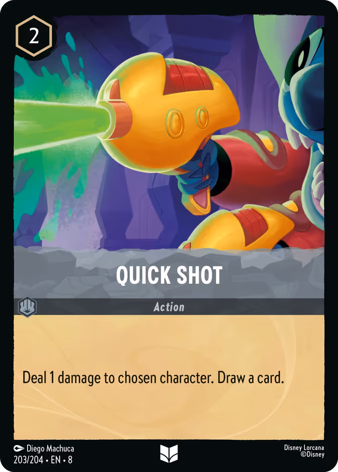Quick Shot Lorcana card (203/204, Reign of Jafar)