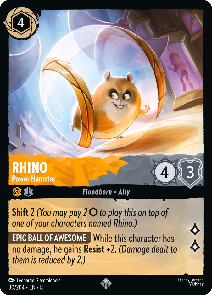Rhino - Power Hamster Lorcana card (30/204, Reign of Jafar)