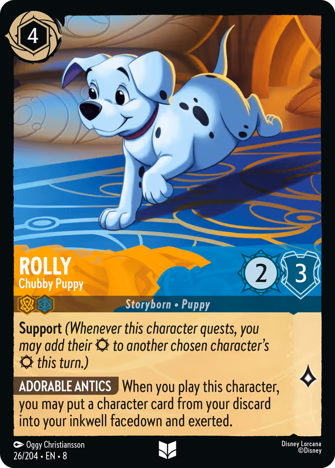 Rolly - Chubby Puppy Lorcana card (26/204, Reign of Jafar)