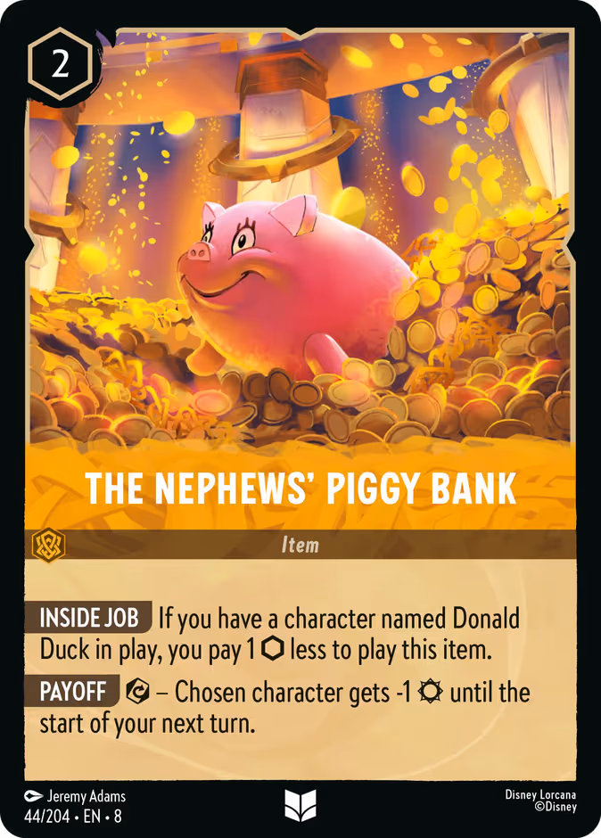 The Nephews' Piggy Bank Lorcana card (44/204, Reign of Jafar)