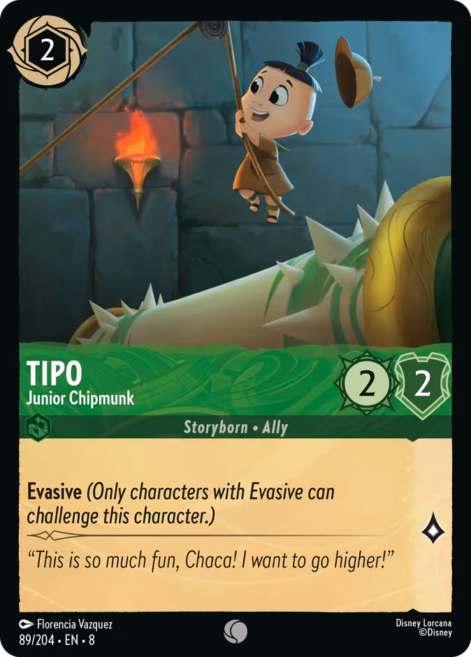 Tipo - Junior Chipmunk Lorcana card (89/204, Reign of Jafar)
