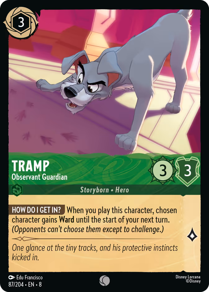 Tramp - Observant Guardian Lorcana card (87/204, Reign of Jafar)