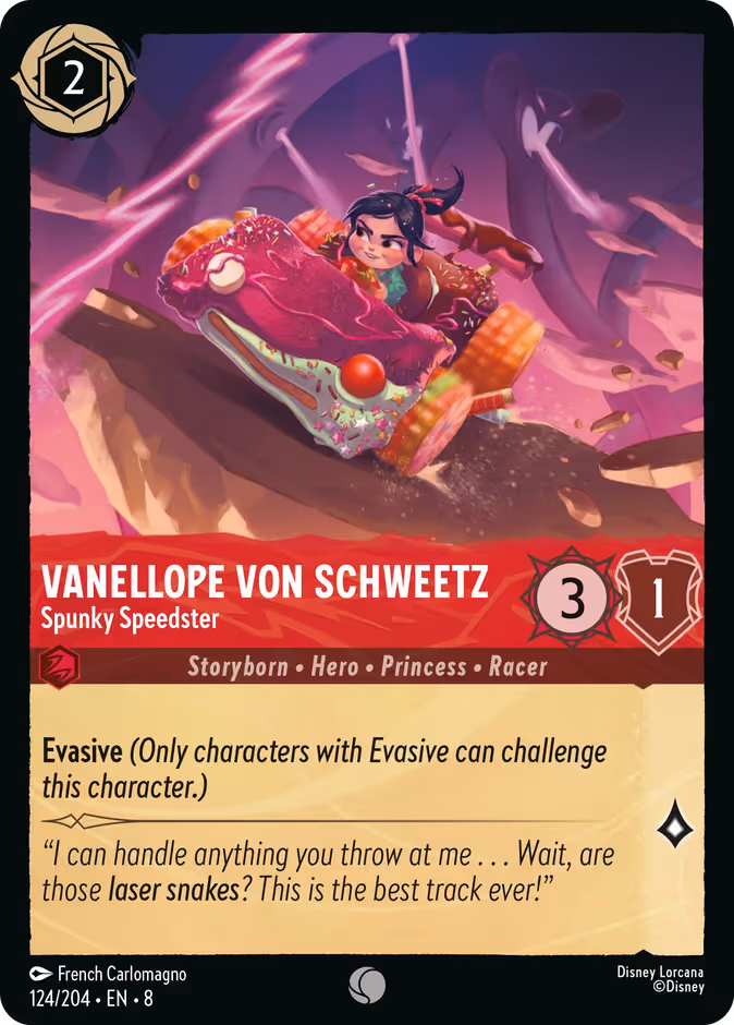 Vanellope Von Schweetz - Spunky Speedster Lorcana card (124/204, Reign of Jafar)