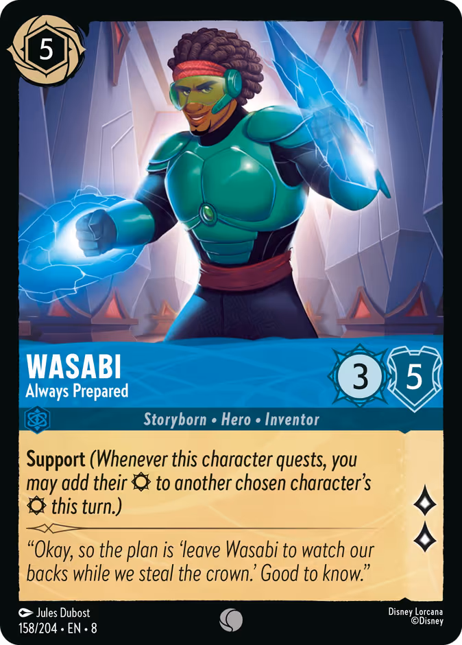 Wasabi - Always Prepared Lorcana card (158/204, Reign of Jafar)