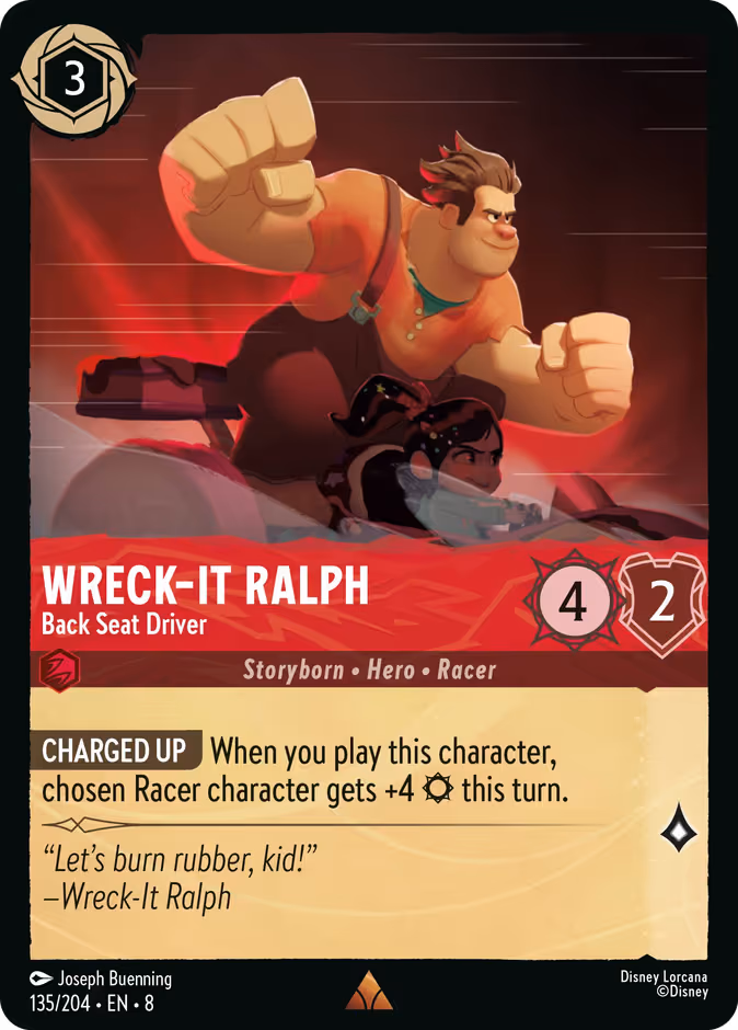 Wreck-It Ralph - Back Seat Driver Lorcana card (135/204, Reign of Jafar)