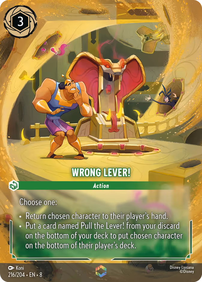 Wrong Lever! Lorcana card (216/204, Reign of Jafar)