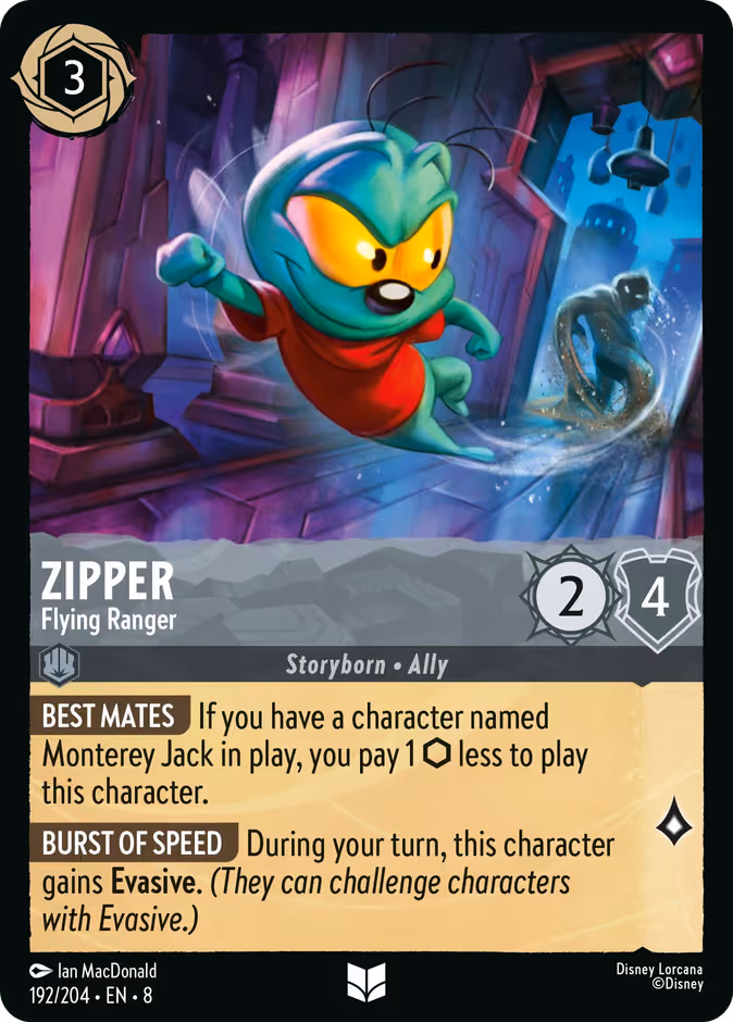 Zipper - Flying Ranger Lorcana card (192/204, Reign of Jafar)
