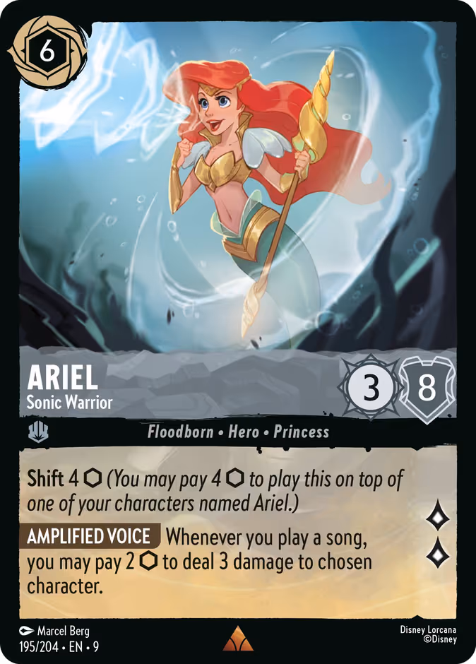 Ariel - Sonic Warrior Lorcana card (195/204, Fabled)