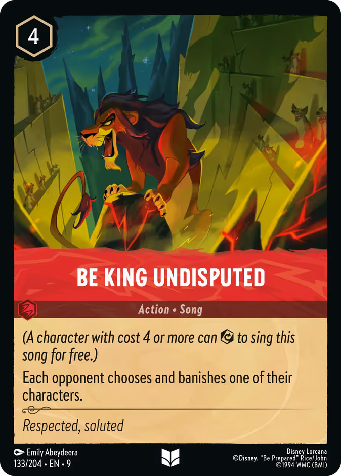 Be King Undisputed Lorcana card (133/204, Fabled)