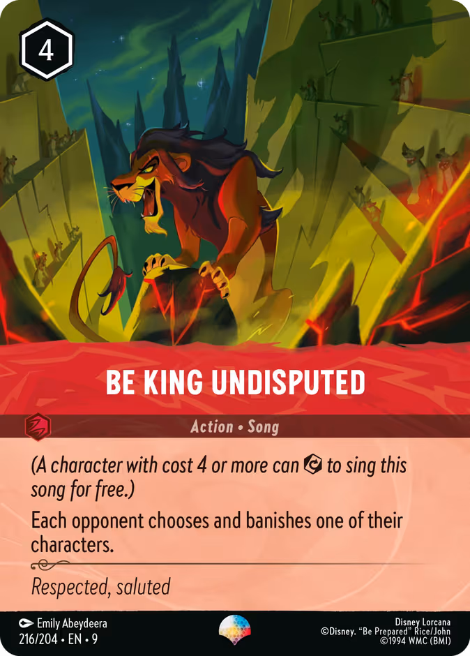 Be King Undisputed Lorcana card (216/204, Fabled)