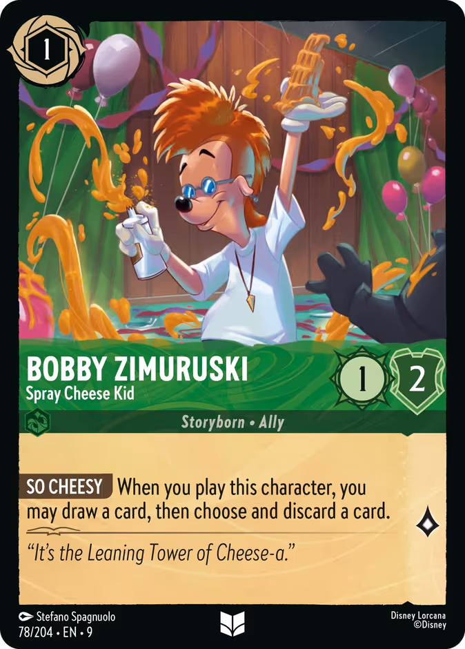 Bobby Zimuruski - Spray Cheese Kid Lorcana card (78/204, Fabled)