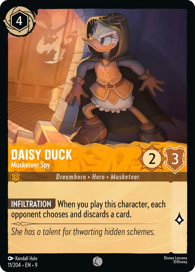 Daisy Duck - Musketeer Spy Lorcana card (11/204, Fabled)