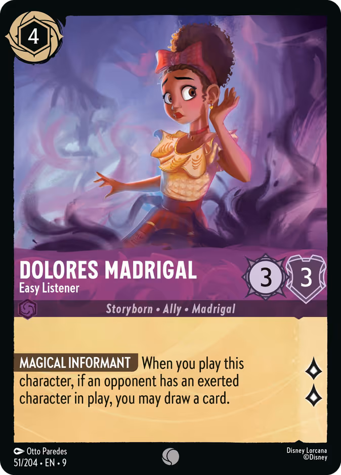 Dolores Madrigal - Easy Listener Lorcana card (51/204, Fabled)