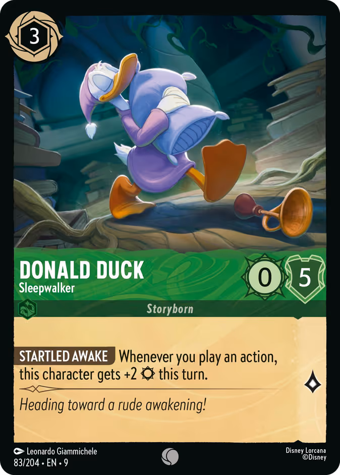 Donald Duck - Sleepwalker Lorcana card (83/204, Fabled)