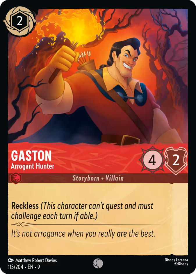 Gaston - Arrogant Hunter Lorcana card (115/204, Fabled)