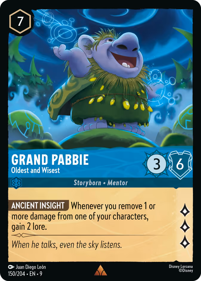 Grand Pabbie - Oldest and Wisest Lorcana card (150/204, Fabled)