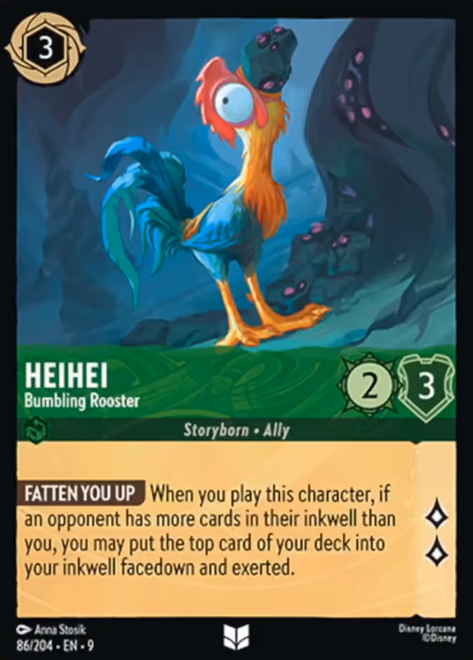 Heihei - Bumbling Rooster Lorcana card (86/204, Fabled)