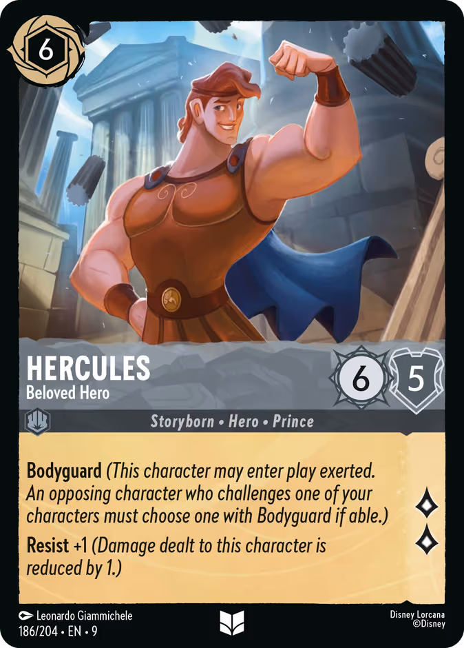 Hercules - Beloved Hero Lorcana card (186/204, Fabled)