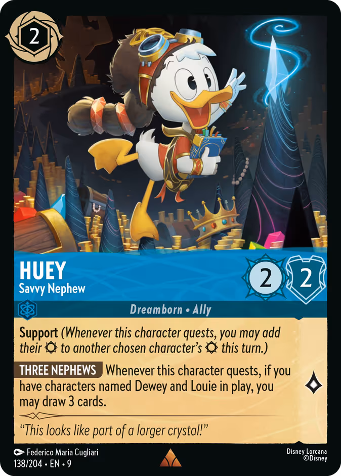 Huey - Savvy Nephew Lorcana card (138/204, Fabled)