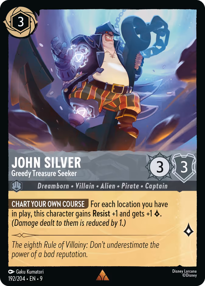 John Silver - Greedy Treasure Seeker Lorcana card (192/204, Fabled)