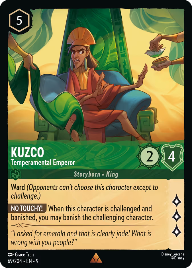Kuzco - Temperamental Emperor Lorcana card (69/204, Fabled)