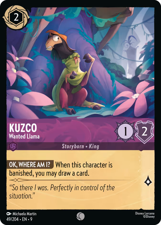 Kuzco - Wanted Llama Lorcana card (49/204, Fabled)