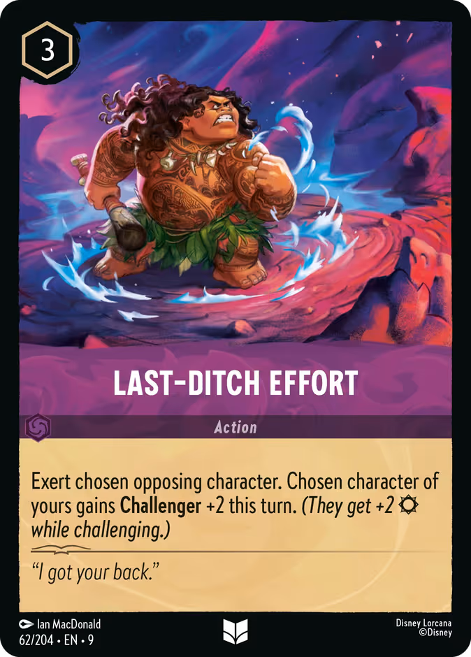 Last-Ditch Effort Lorcana card (62/204, Fabled)