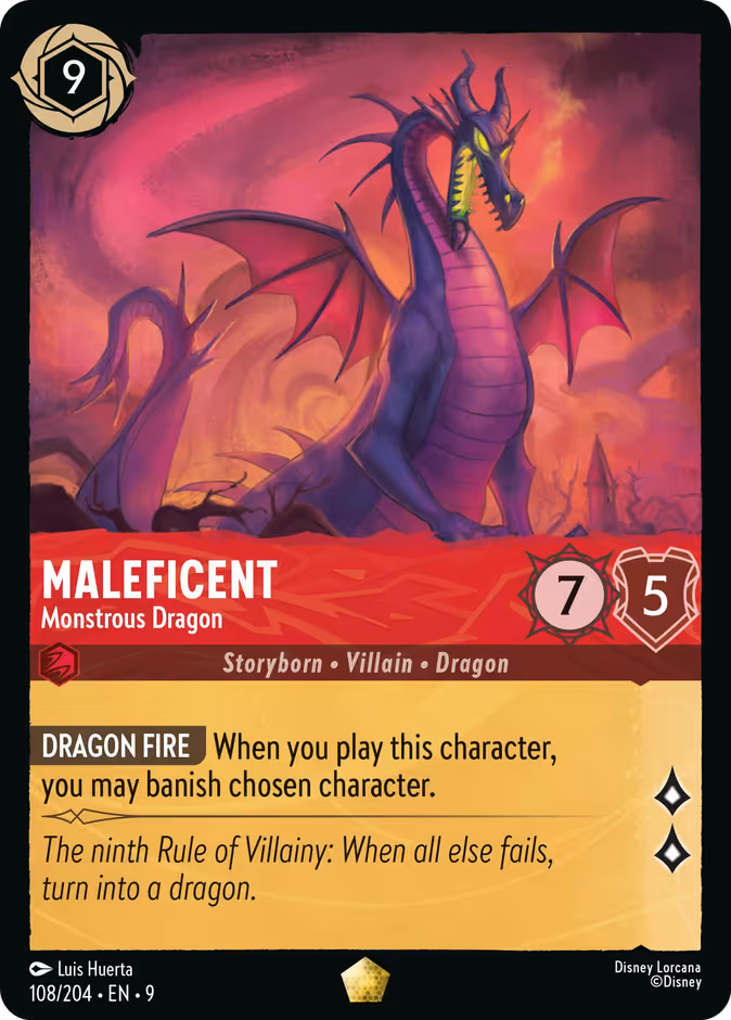 Maleficent - Monstrous Dragon Lorcana card (108/204, Fabled)