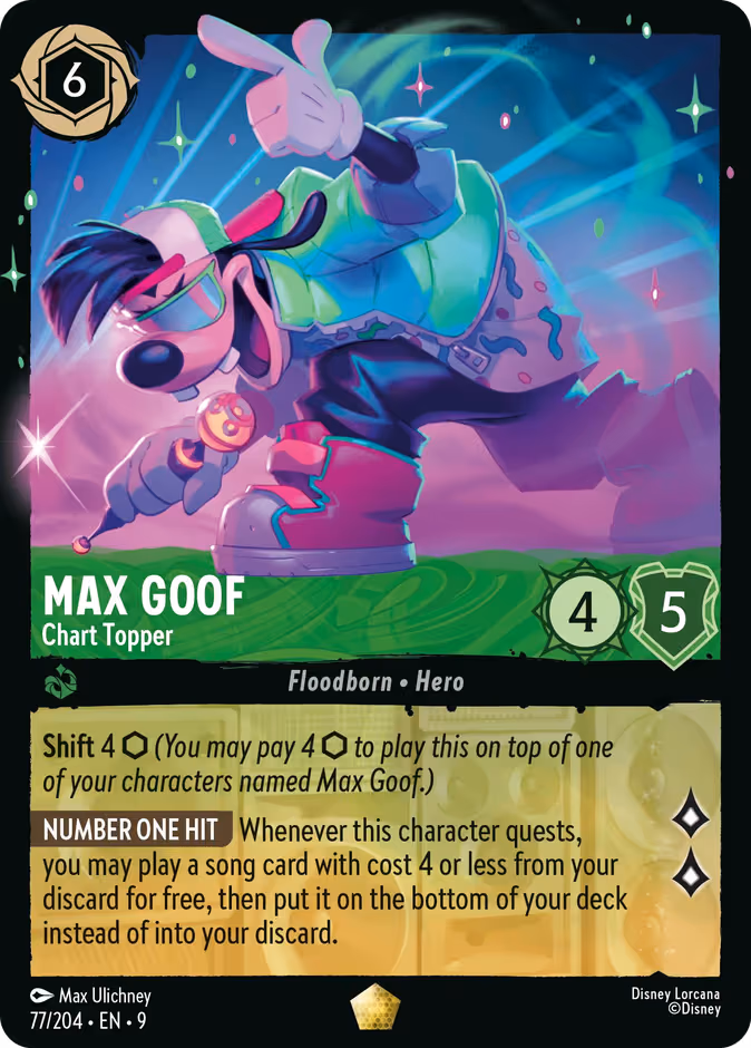Max Goof - Chart Topper Lorcana card (77/204, Fabled)