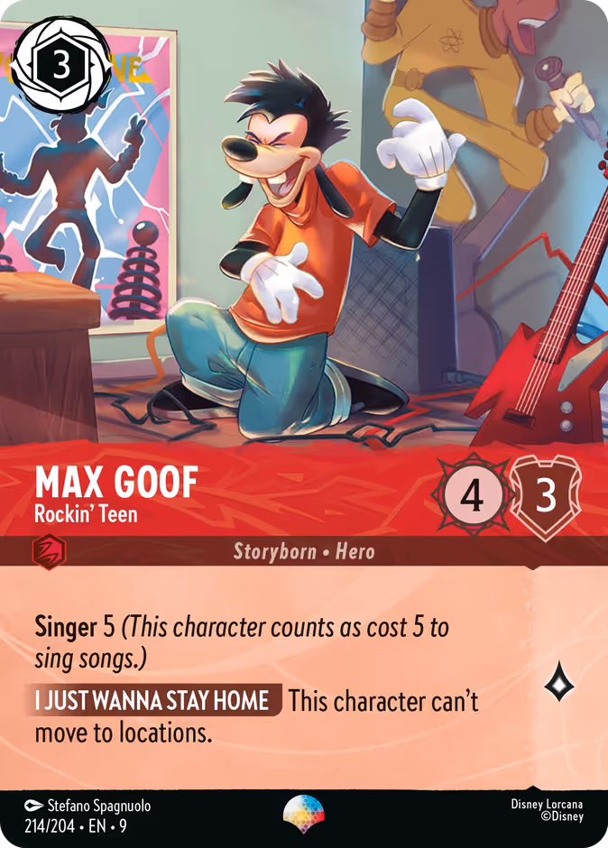 Max Goof - Rockin' Teen Lorcana card (214/204, Fabled)