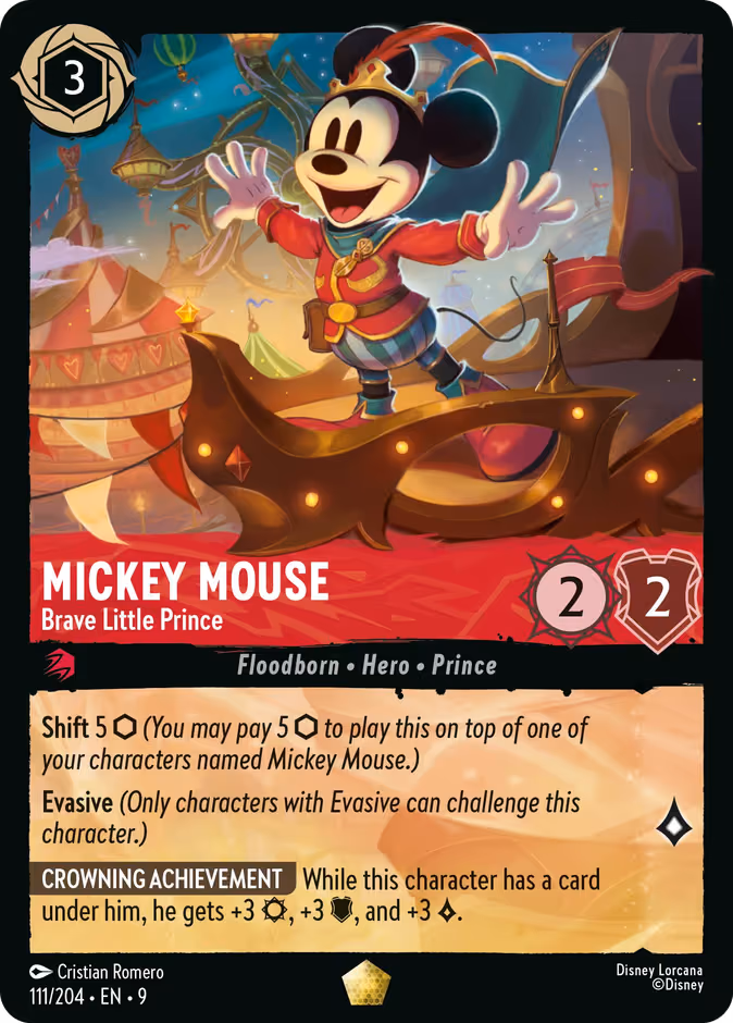 Mickey Mouse - Brave Little Prince Lorcana card (111/204, Fabled)