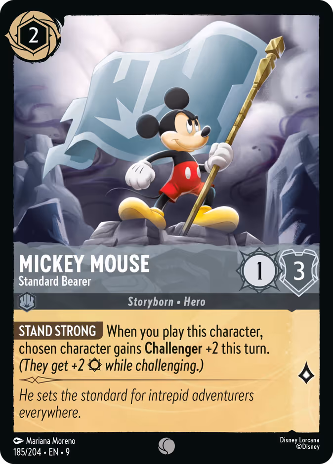 Mickey Mouse - Standard Bearer Lorcana card (185/204, Fabled)