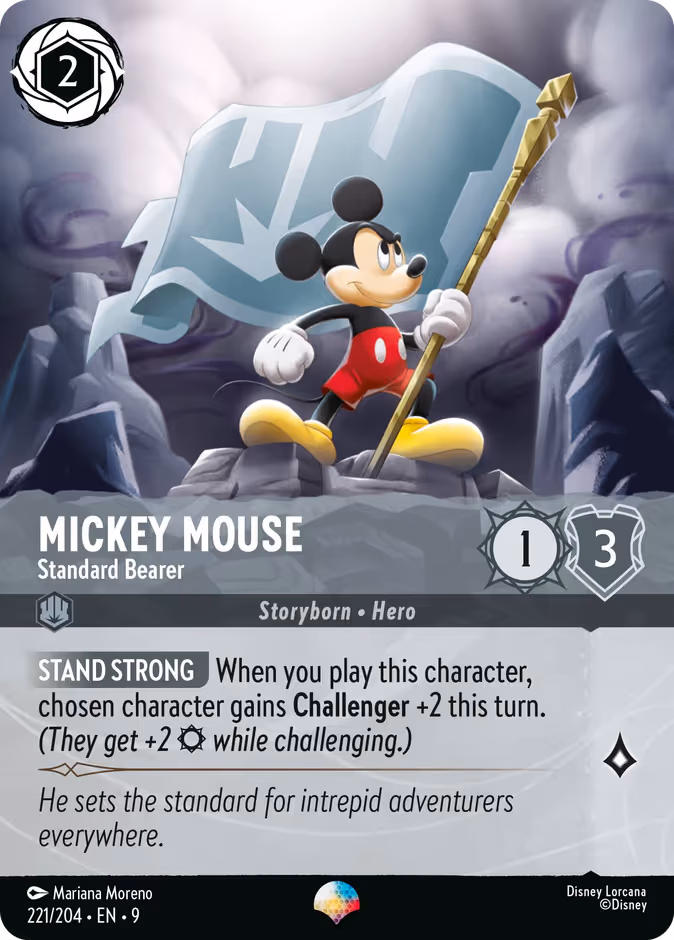 Mickey Mouse - Standard Bearer Lorcana card (221/204, Fabled)