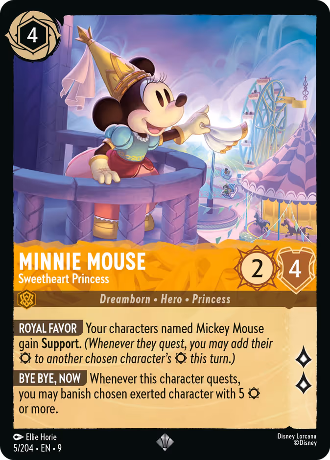 Minnie Mouse - Sweetheart Princess Lorcana card (5/204, Fabled)